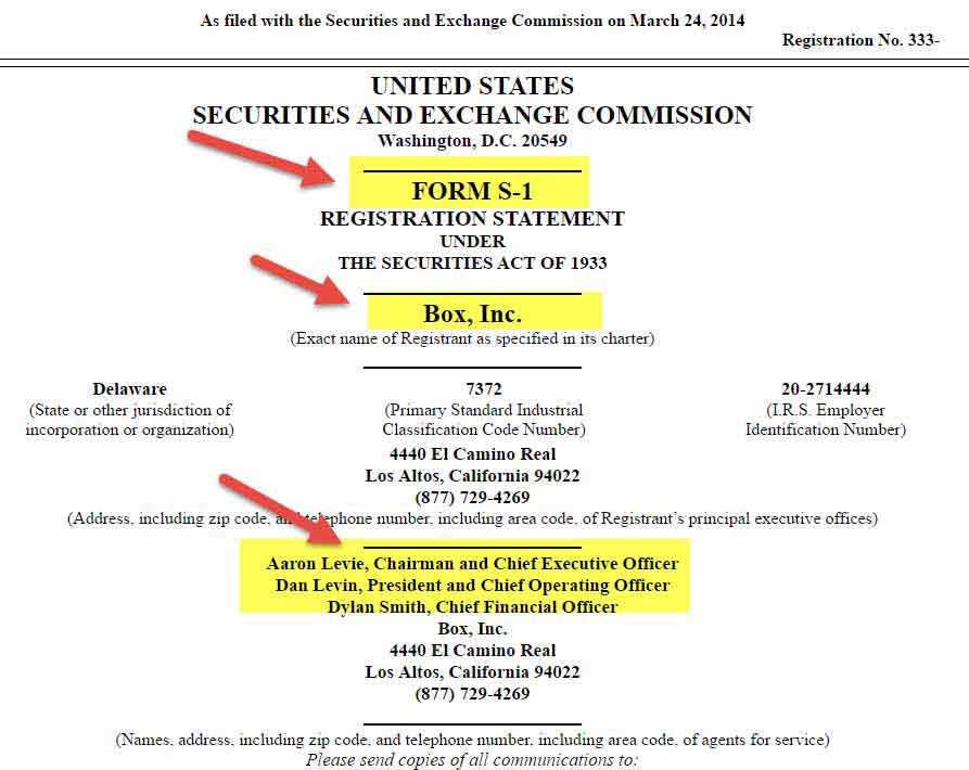 Form S-1  SEC Prospectus Filing + Example (PDF)